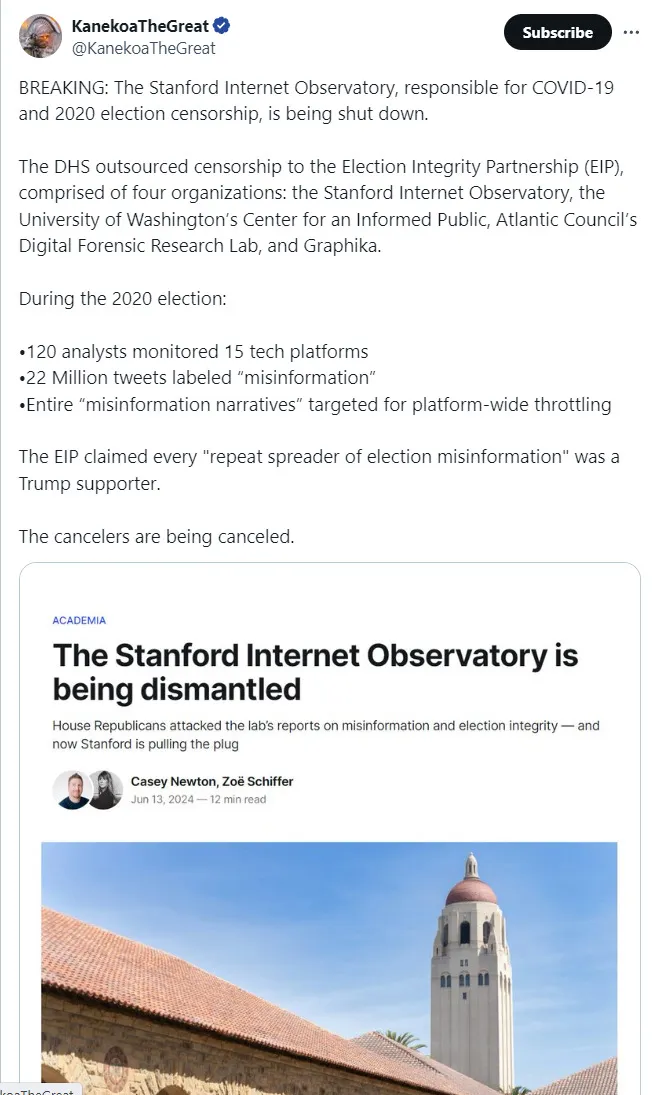 Stanford Internet Observatory